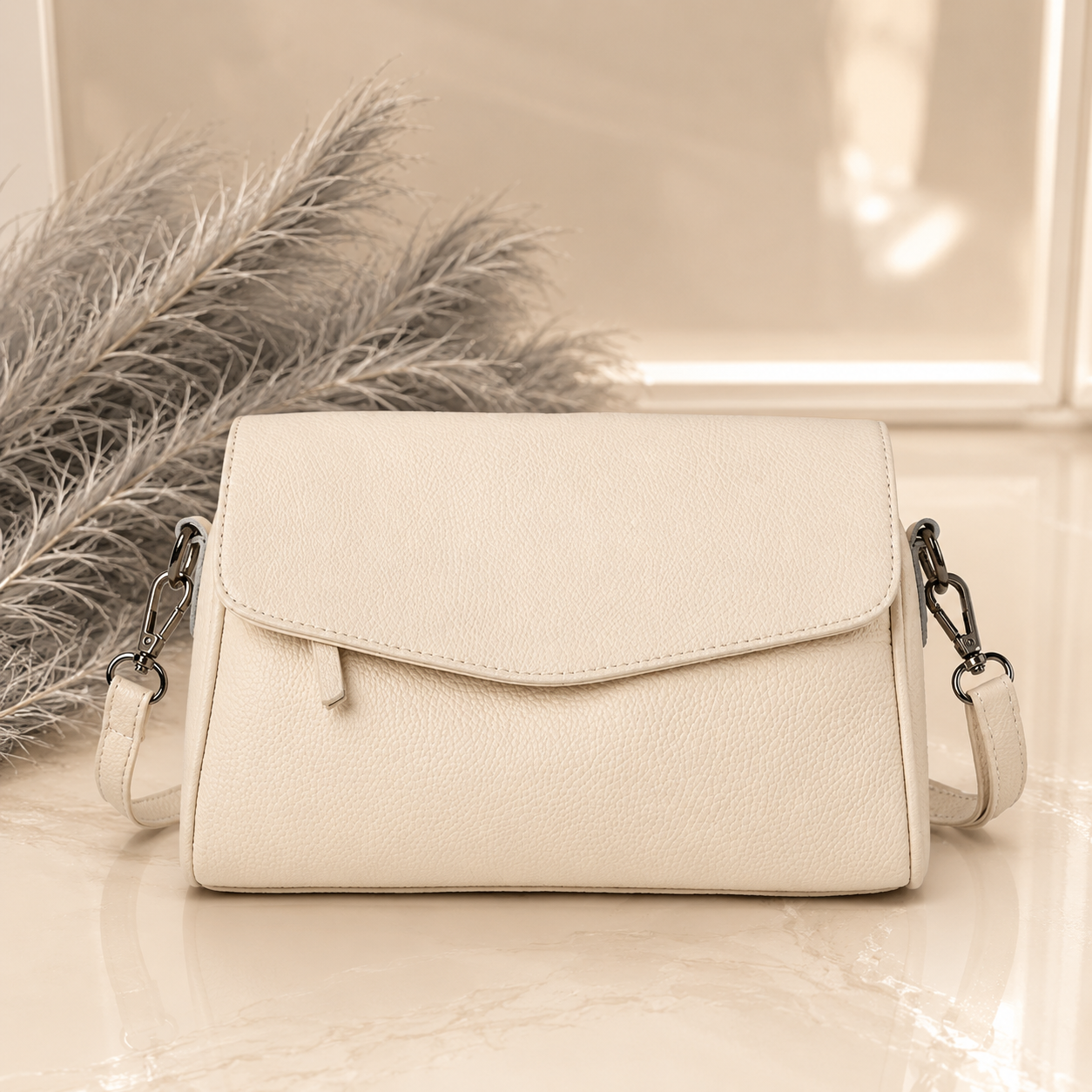 Minimalist Flap Closure Crossbody Bag