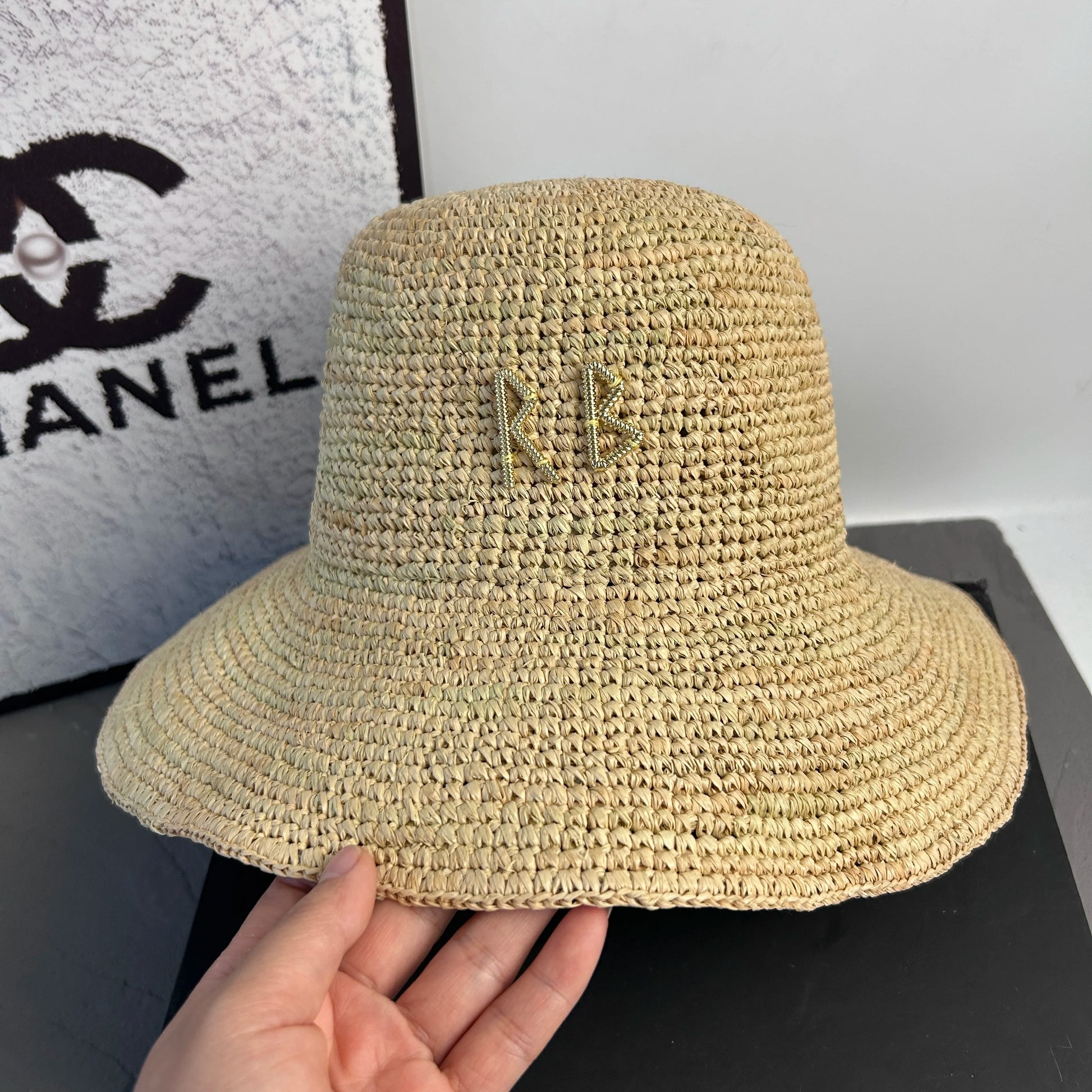Boho straw beach hat