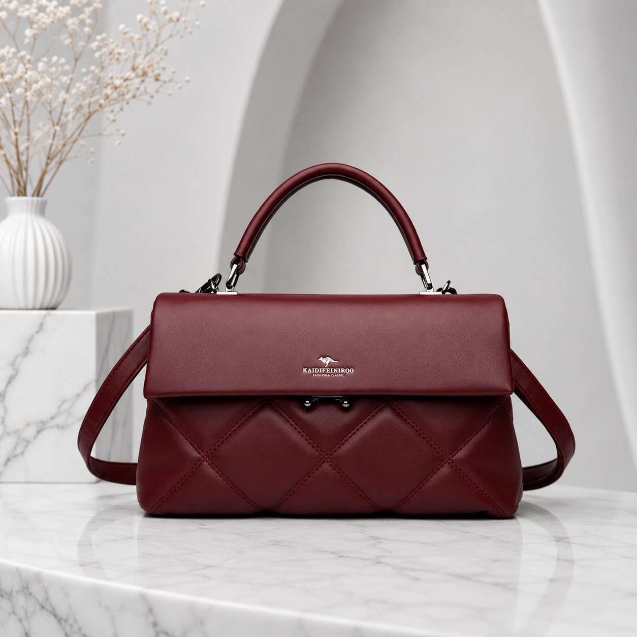 Burgundy shoulder crossbody bag