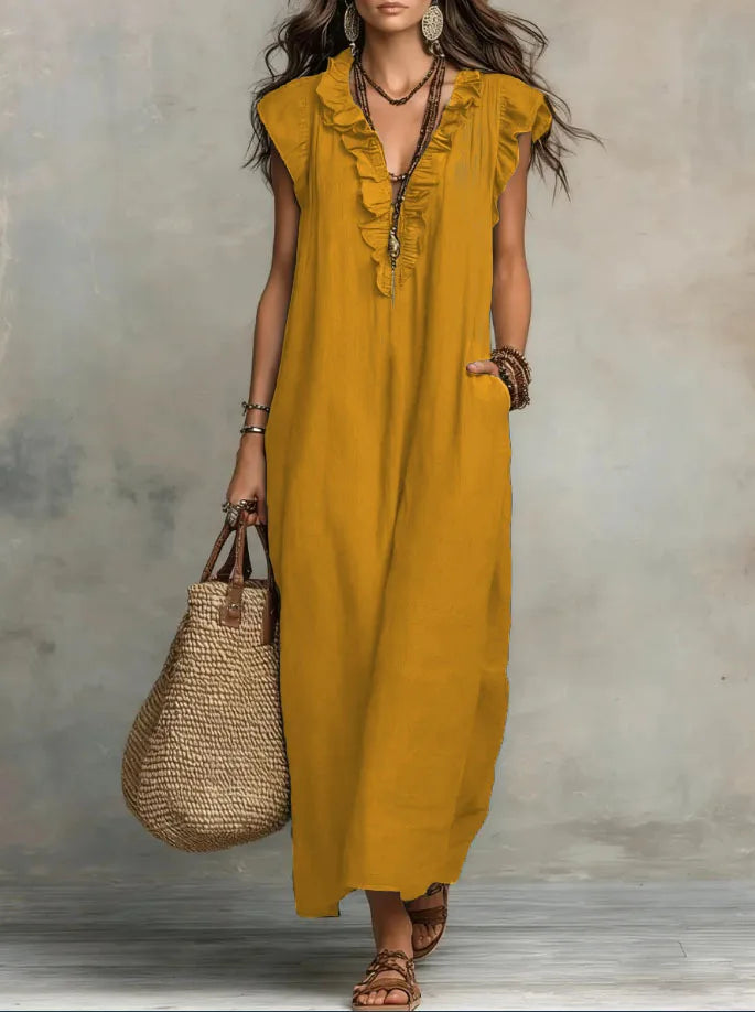 V Neck Summer Maxi Dress