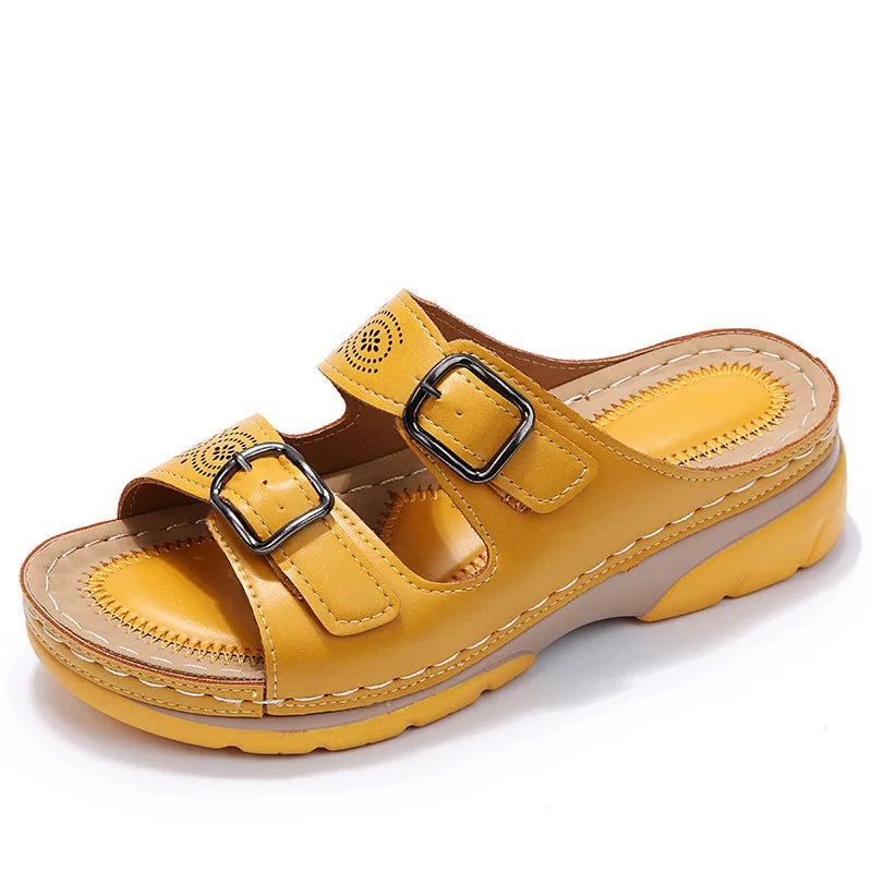 Yellow Platform Walking Sandals