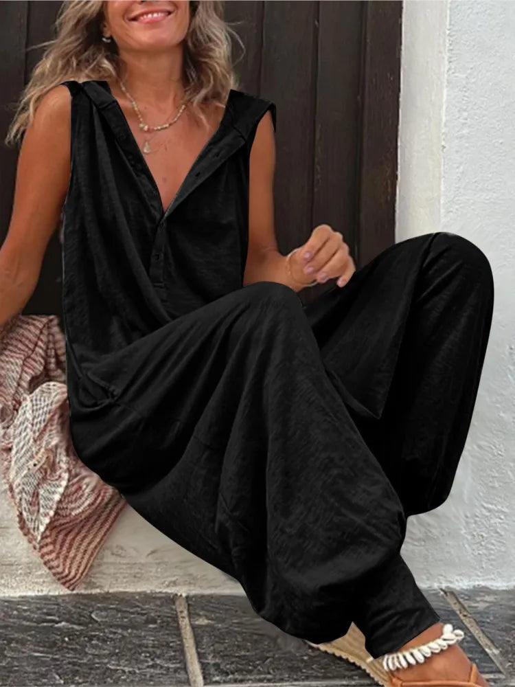 Sleeveless Casual Pocket Jumpsuit
