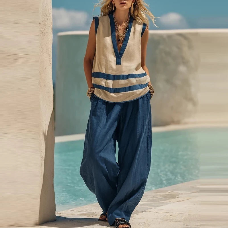 Contrast Trim Outfit
