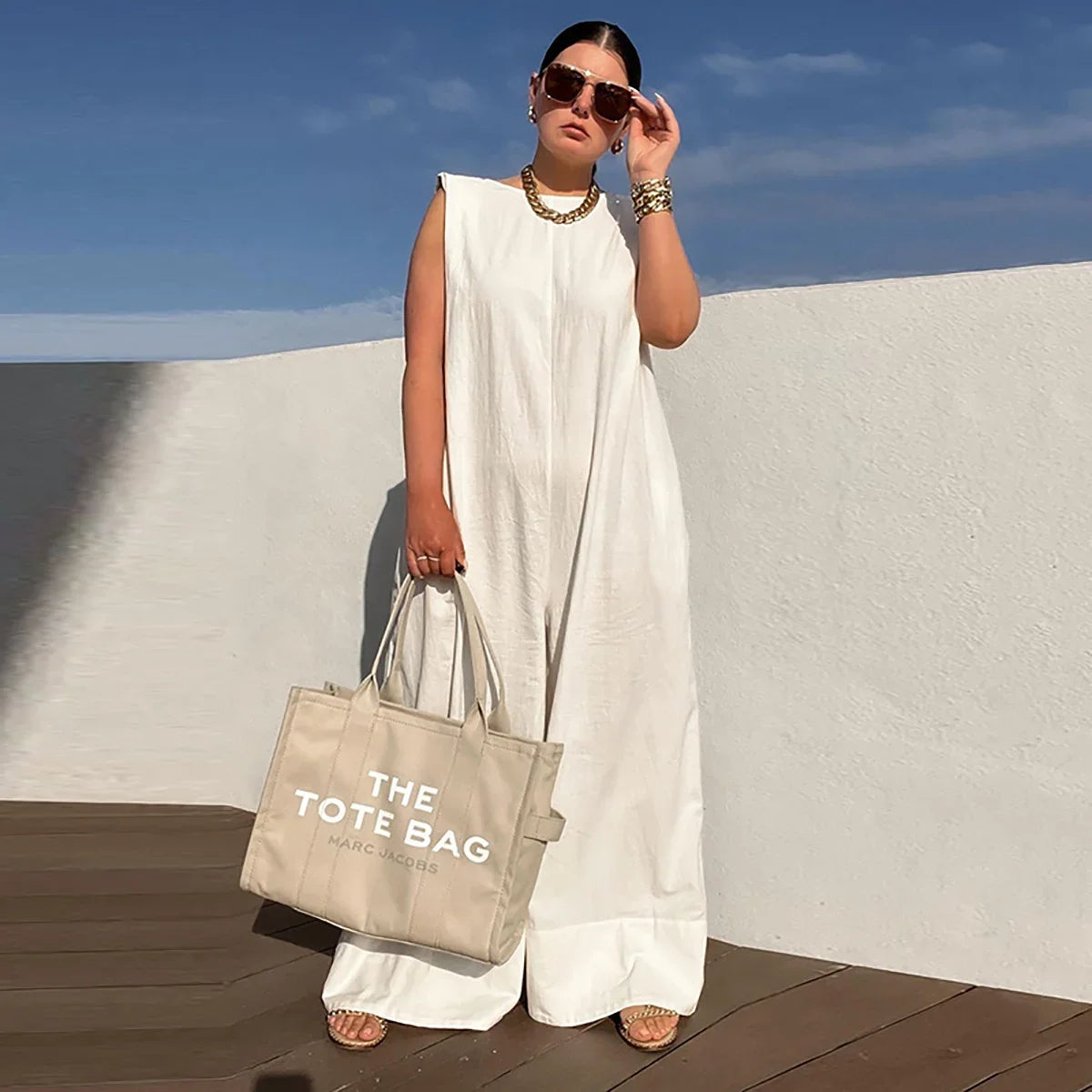 Sleeveless palazzo jumpsuit
