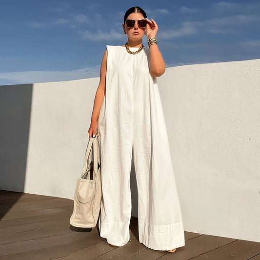 Oversized wide leg jumpsuit