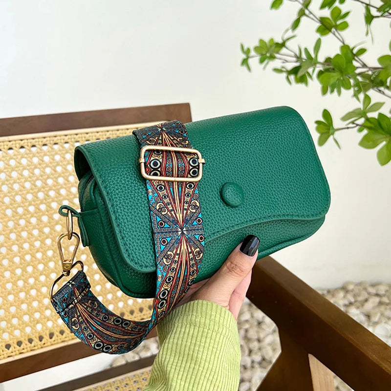Pattern Strap Crossbody Bag