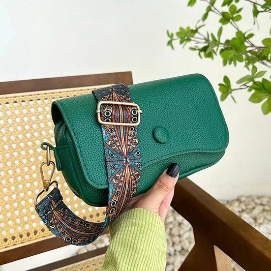 Pattern Strap Crossbody Bag