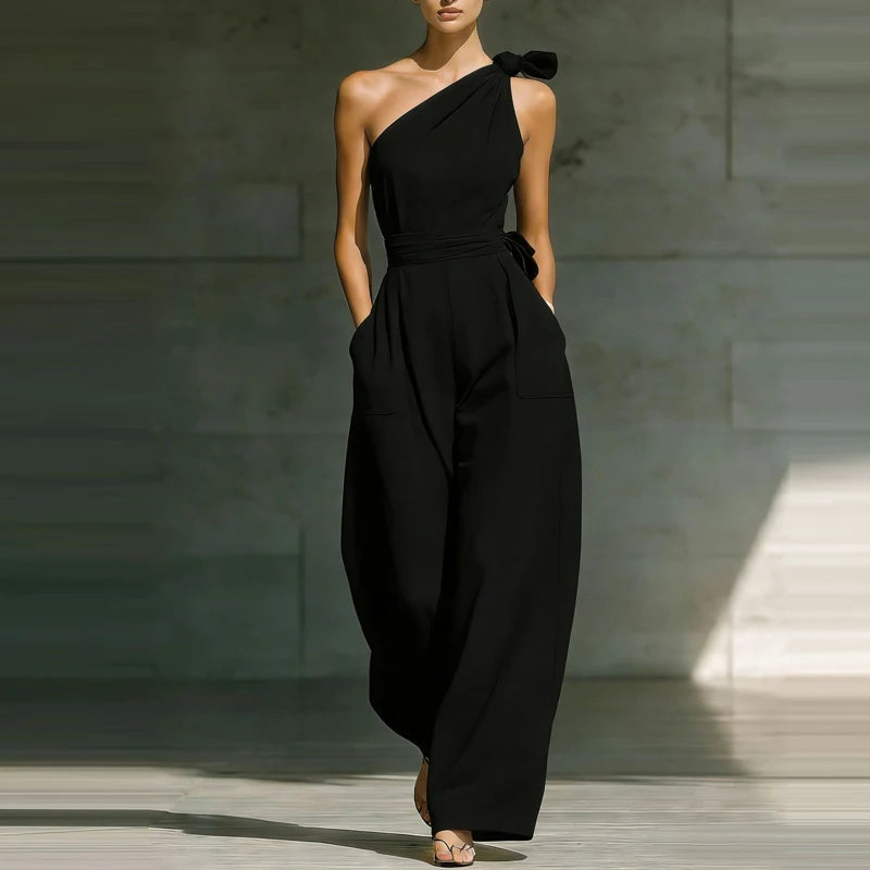 Elegant one shoulder jumpsuit