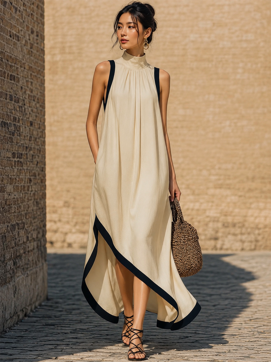 Sleeveless Mock Neck Dress