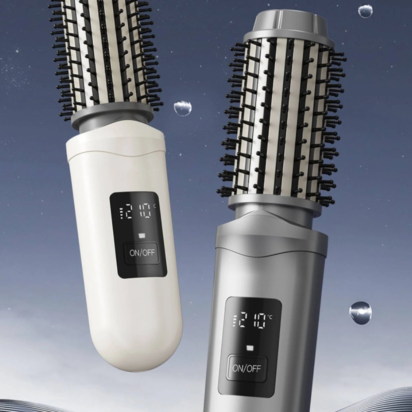 Cordless heated hair styling brush