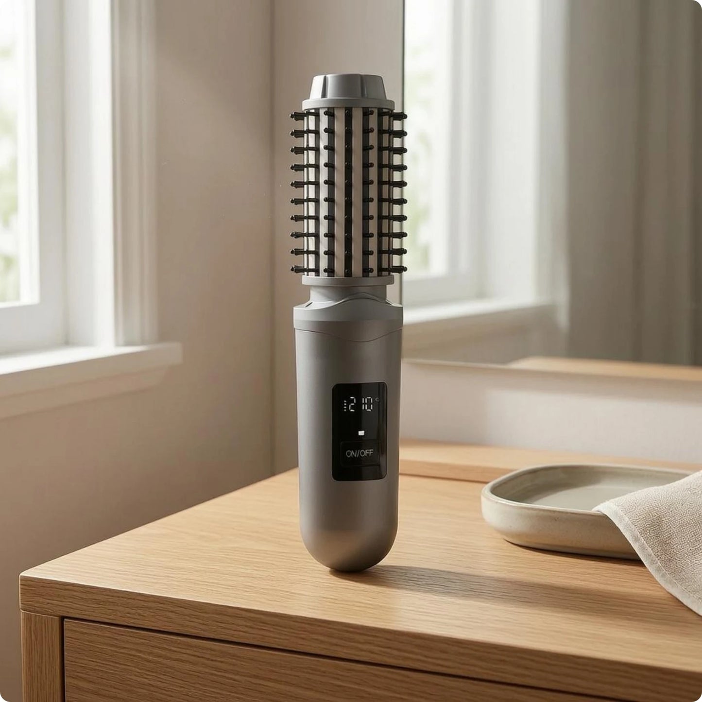 Cordless brush for shaping hair