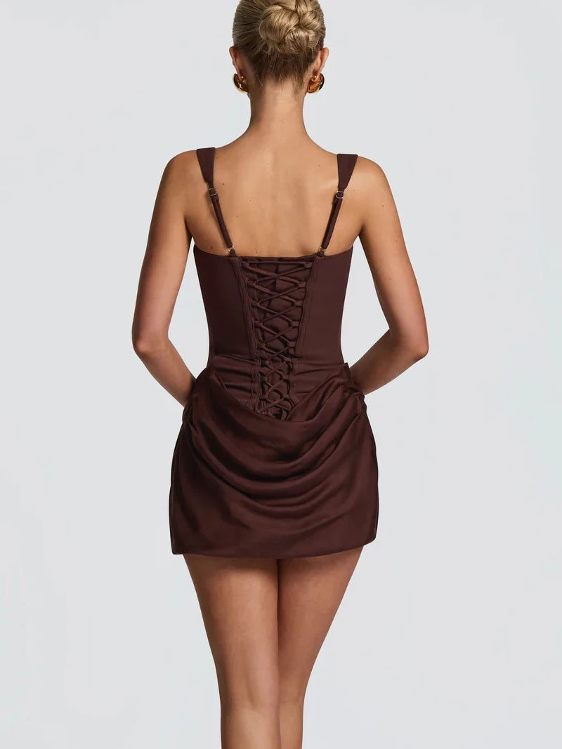 Corset mini dress back view