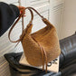 Adjustable Strap Woven Tote Bag