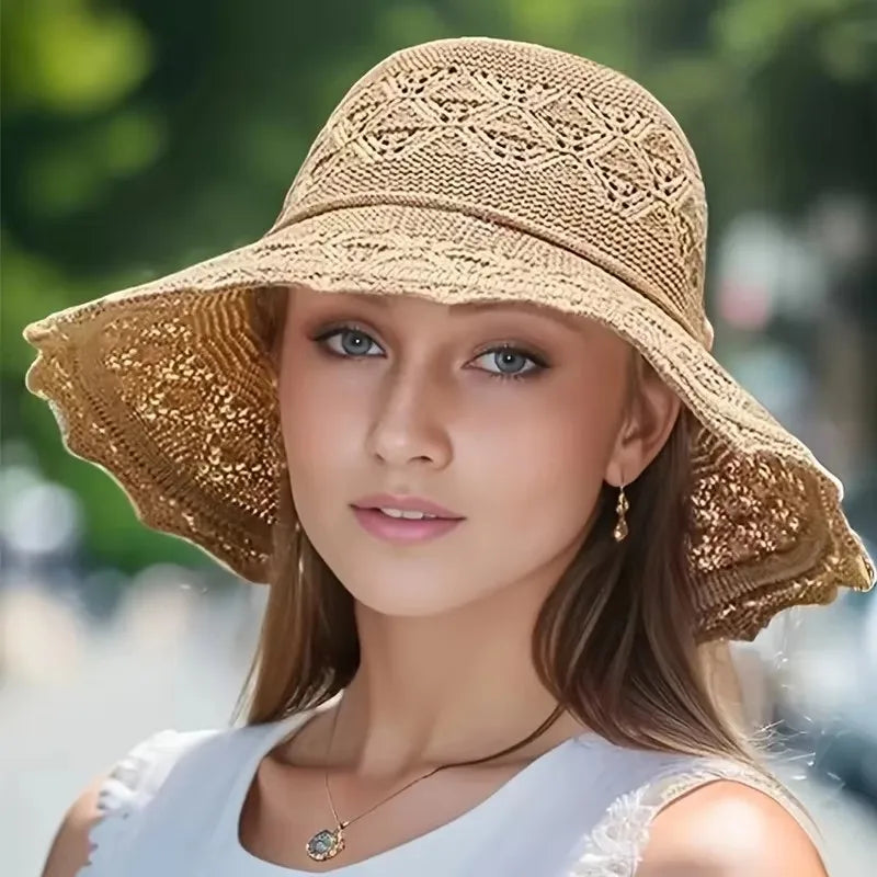 Wide brim straw hat
