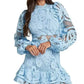 Elegant blue lace mini dress
