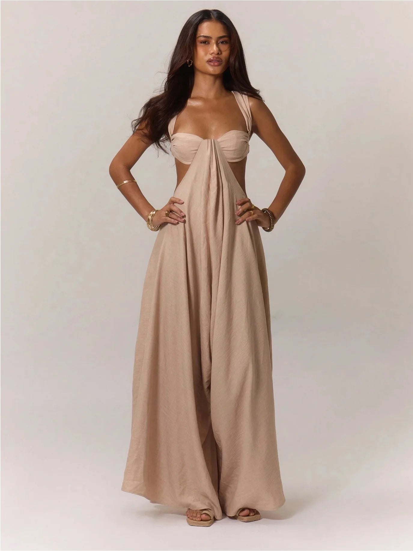 Backless Wide Leg Jumpsuit