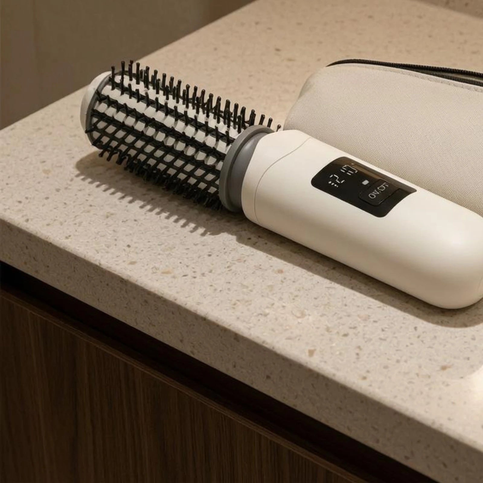 Portable heated hair brush