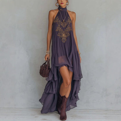 Boho high low maxi dress