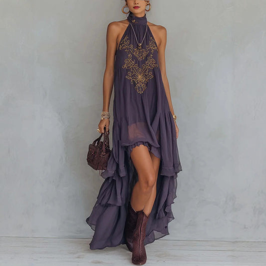 Boho high low maxi dress