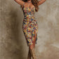 Yellow floral midi dress