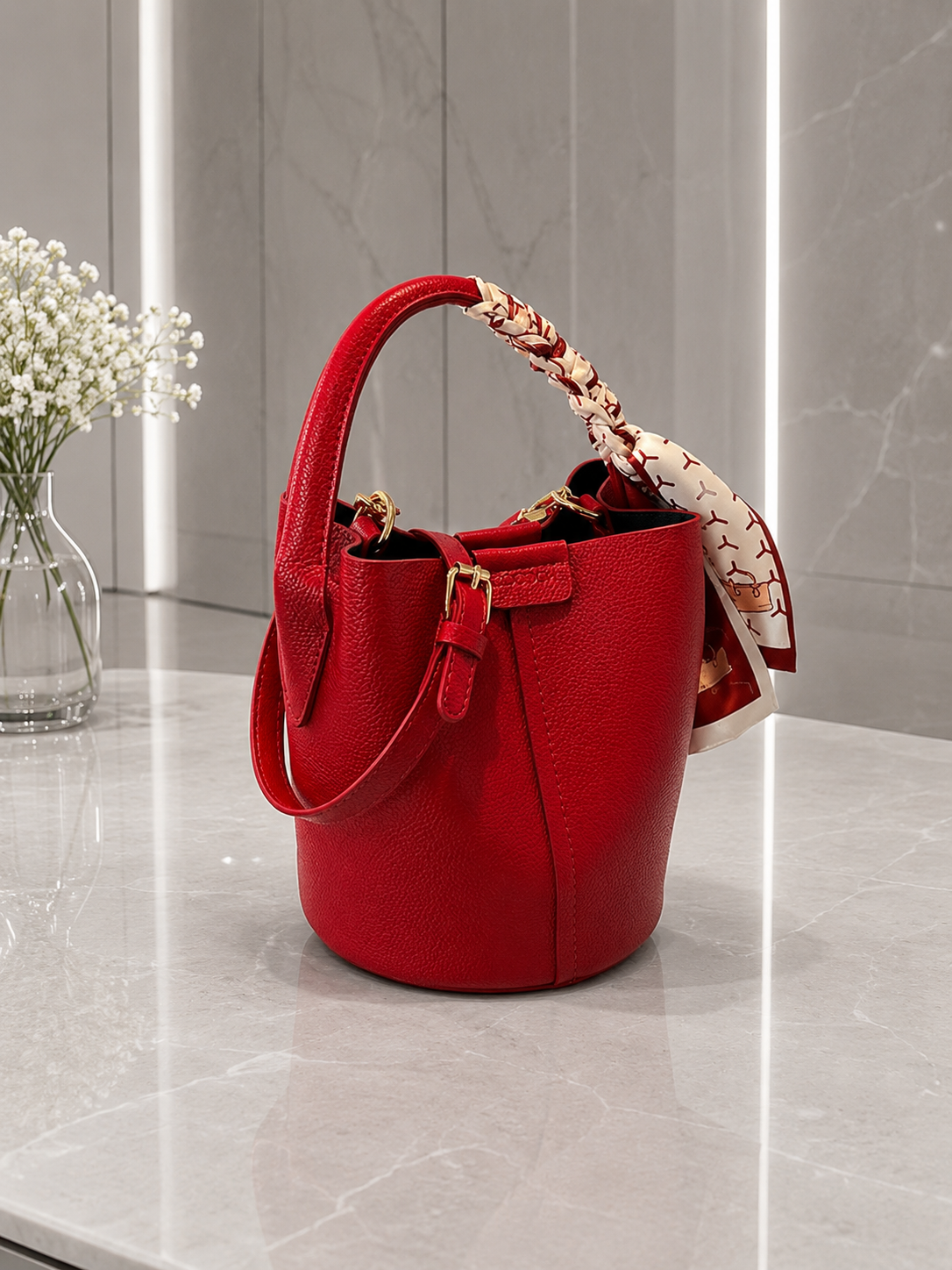 Scarf Accent Handbag