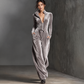 Gray zip front jumpsuit