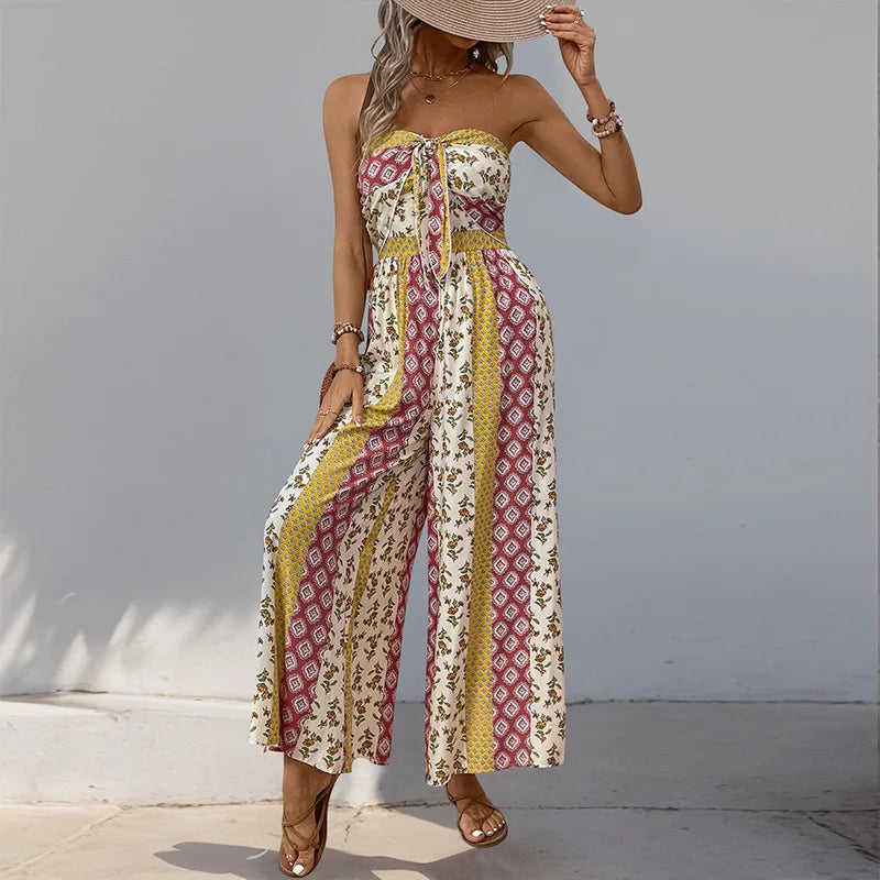 Printed full length jumpsuit