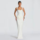 Square Neck White Corset Dress