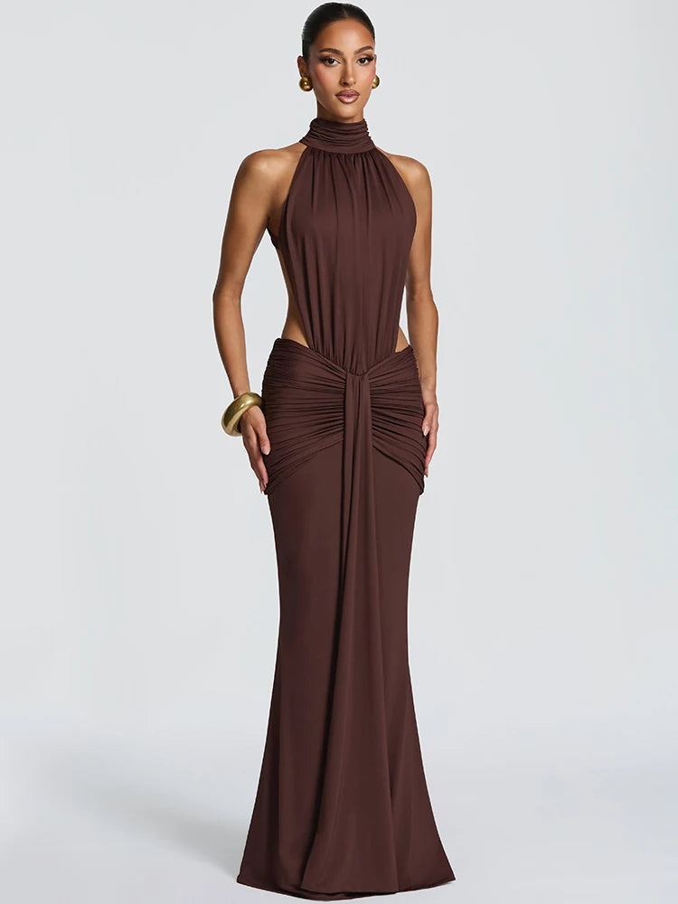 Draped ruched formal dress