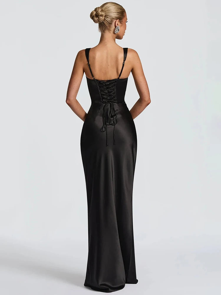 Elegant Black Square Neck Dress