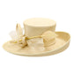 Cream feather ribbon hat