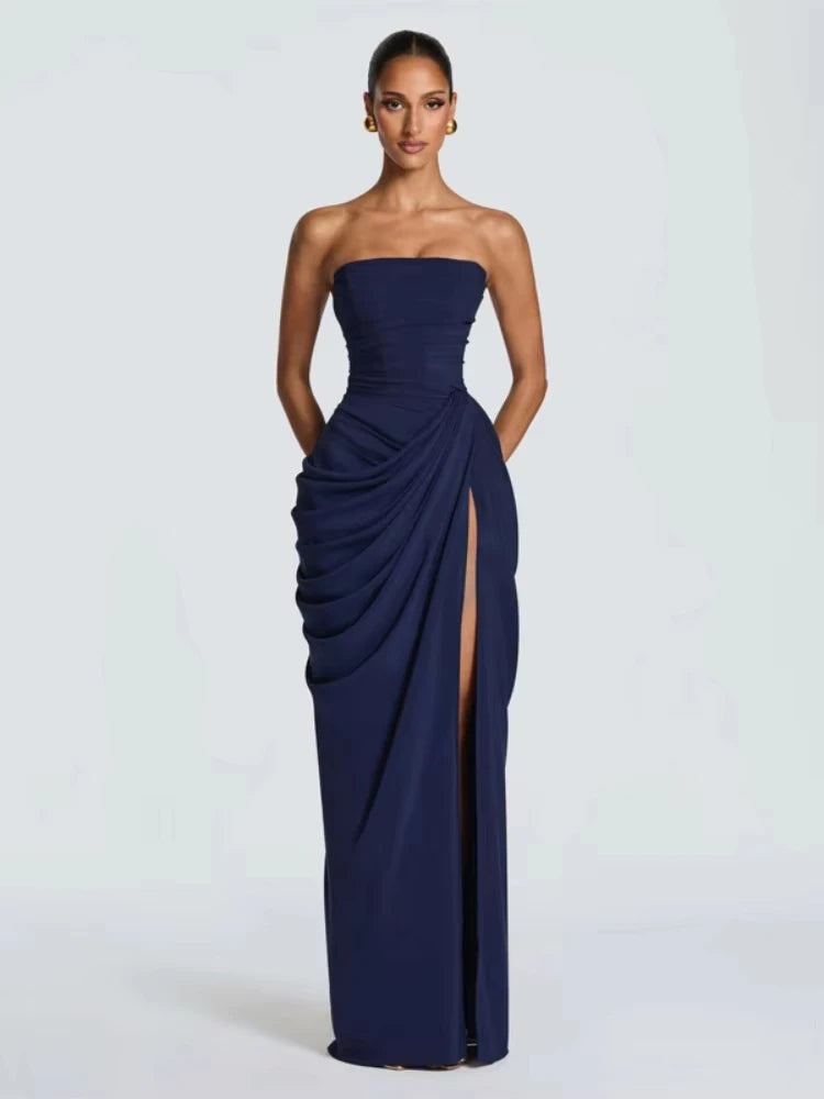 Black elegant slit dress