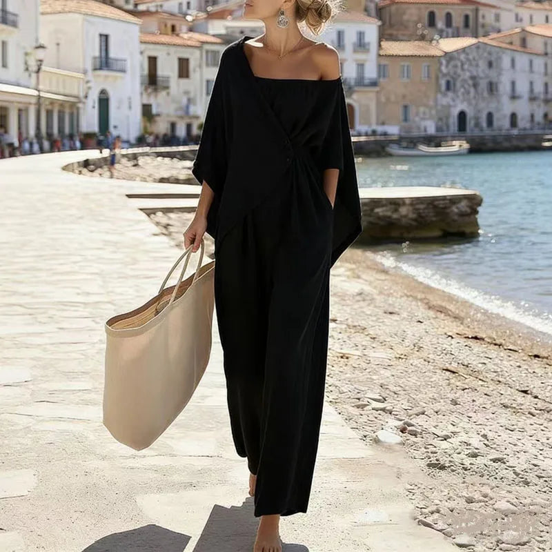 Wide leg casual jumpsuit