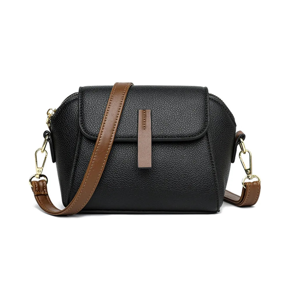 Black PU leather crossbody bag