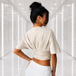 Beige Ruched Waist Batwing Top