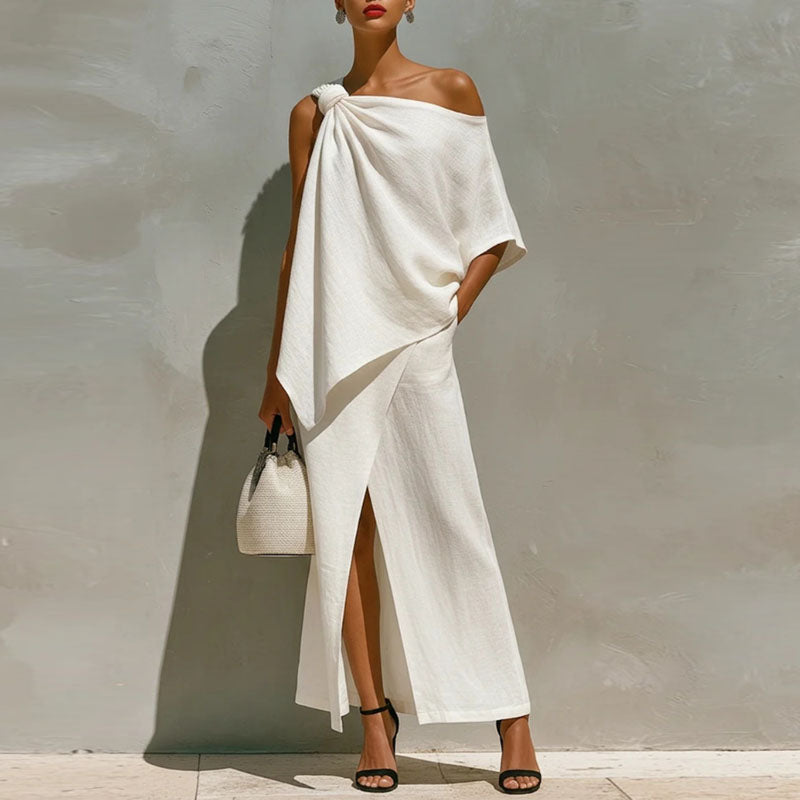 White one shoulder set