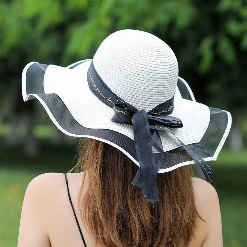 Elegant ribbon beach hat
