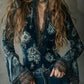 Vintage velvet bell sleeve blouse
