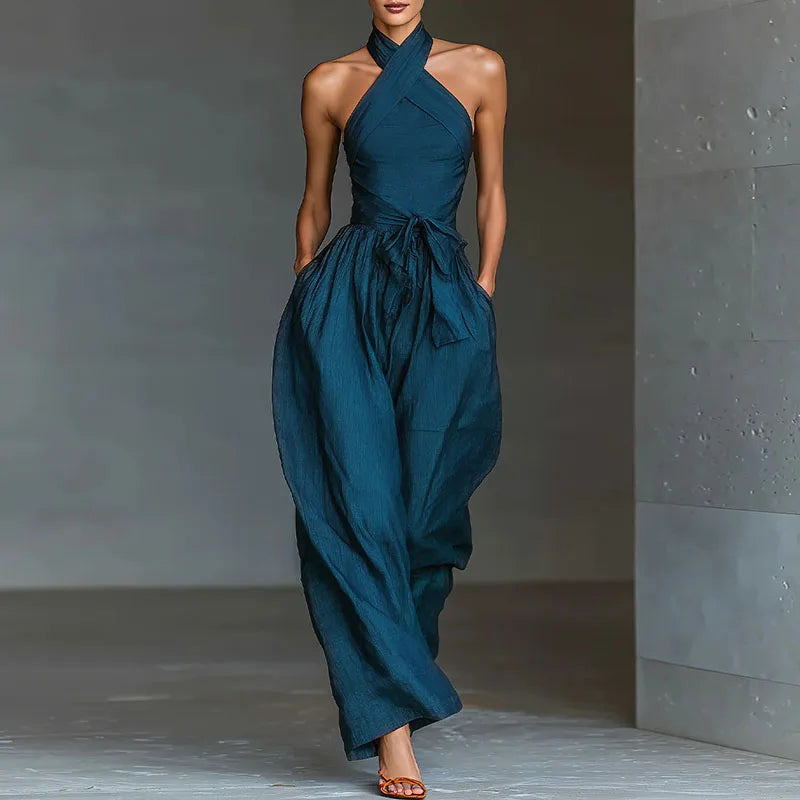 Wide leg pocket jumpsuit