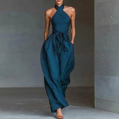 Wide leg pocket jumpsuit