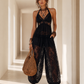 Lace cami wide leg jumpsuit