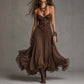 Ruffled hem maxi dress