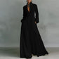 Black button front long dress