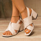 Wide cross strap sandals