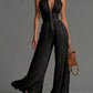Black pleated palazzo jumpsuit