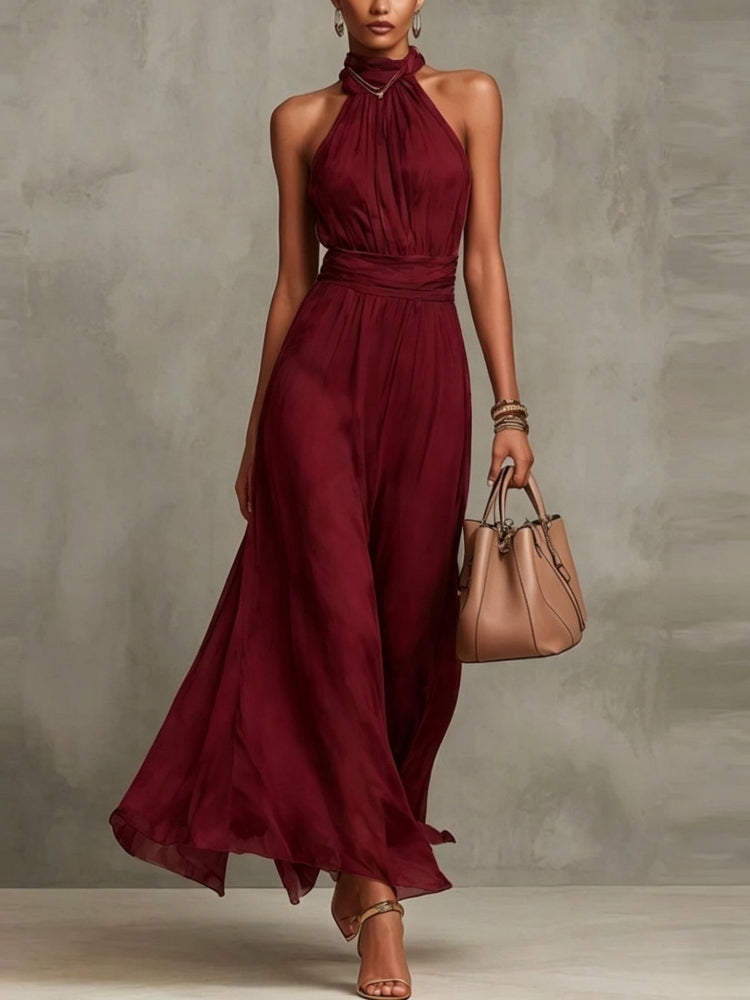 Ruched waist maxi dress