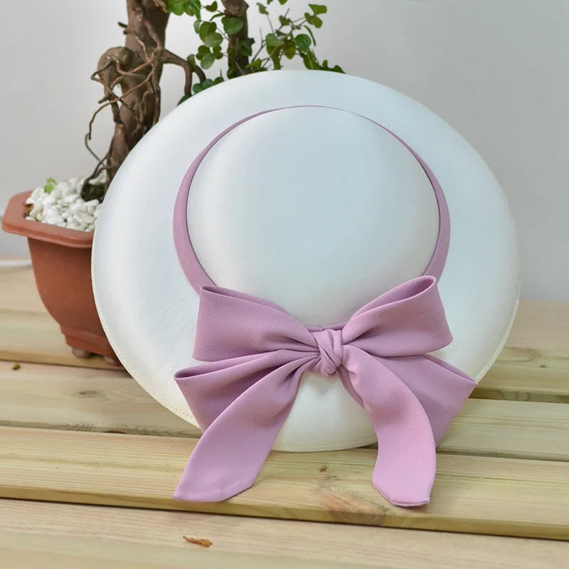 Bow trim floppy hat