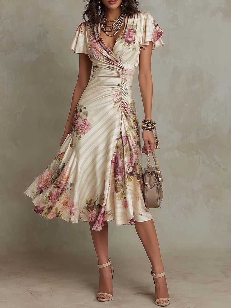 Romantic floral midi dress