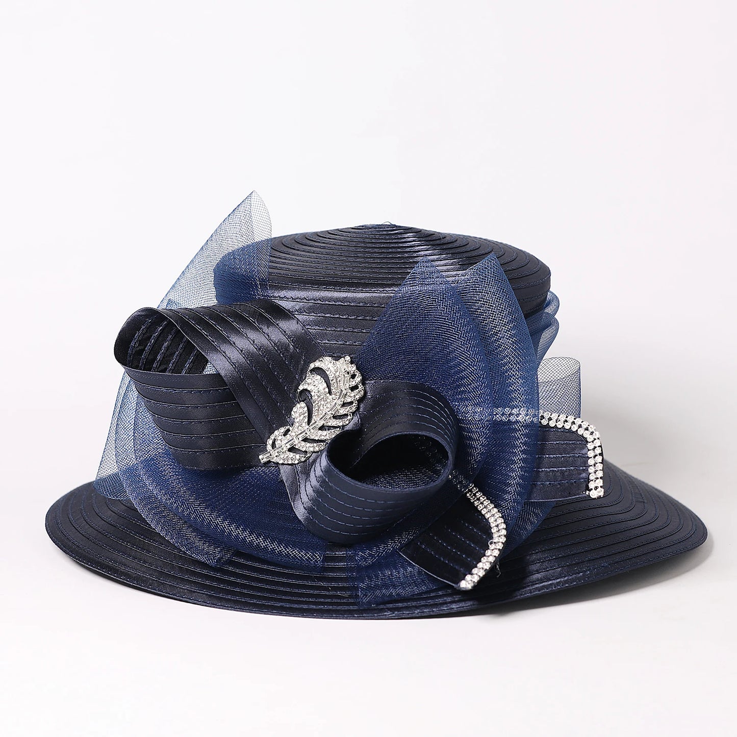 Navy formal derby hat women