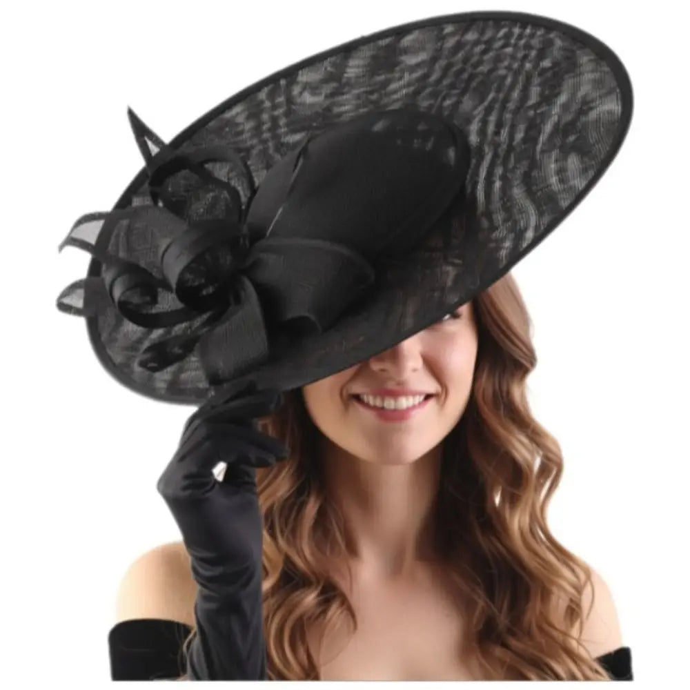 Elegant bow sinamay hat
